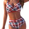 New European and American Large Size Quick-drying Cross-strap Top Triangular Women's Bikini Swimsuit