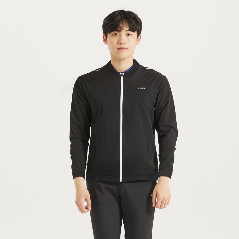 Pgr Zip-Up Windbreaker Jacket Black Gw-342