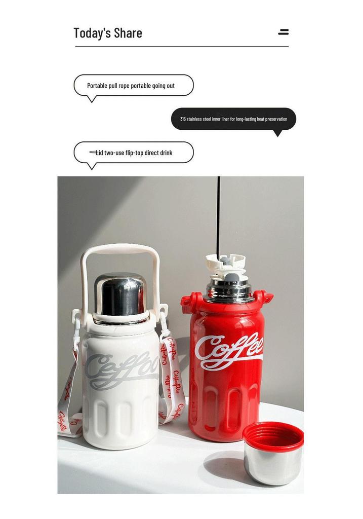 Large Capacity Stainless Steel Insulated Cold Cup with Straw - Outdoor Ice Cooler Cup for Car