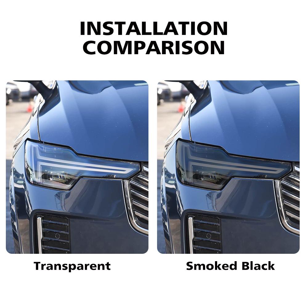 Premium High-Gloss Smoke Black TPU Car Headlight Protection Film for Volvo XC90 2016-2026 Pre-Cut PPF Anti-Scratch Vinyl Film
