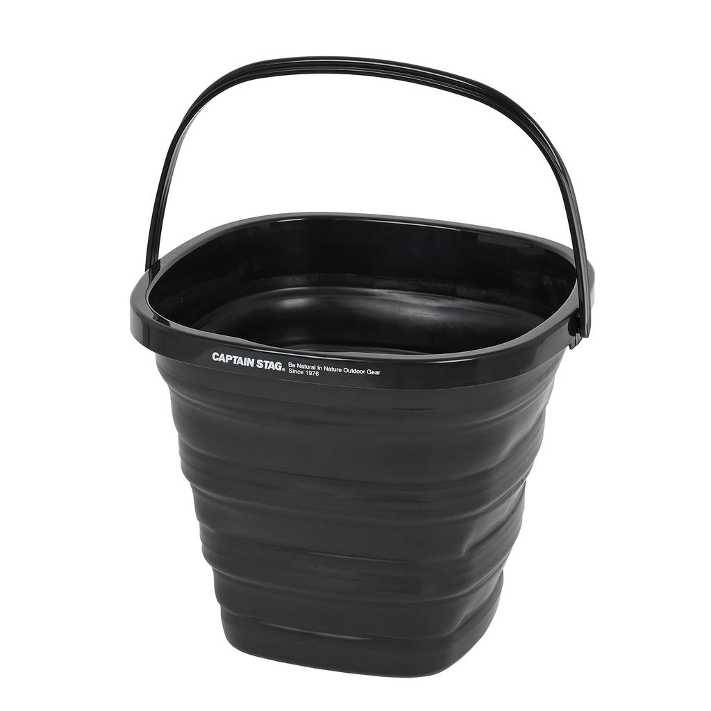Captain Stag Bucket Folding Bucket Folding Soft Bucket Storage Compact Black (CAPTAIN STAG) UW-1532