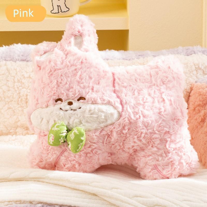 Hot Water Bottle 2025 New Model, Rechargeable, Explosion-Proof, Thickened, Cute Dog Plush, Water-Filled, Can Be Inserted Into Hands