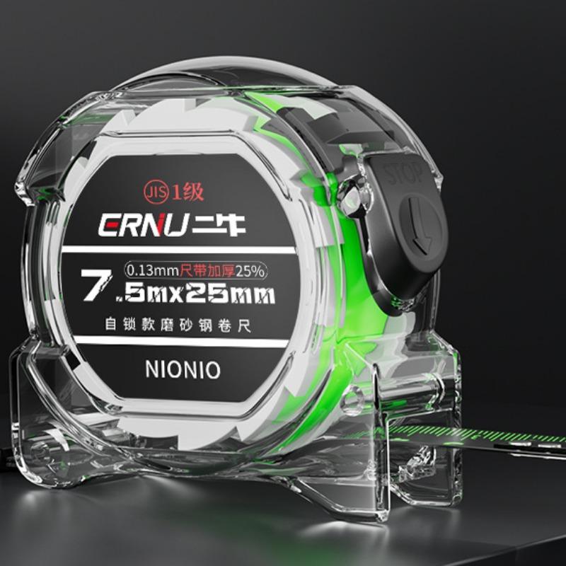 

10M Самоблокирующаяся рулетка Черная флуоресцентная рулетка Высокоточная утолщенная износостойкая рулетка с защитой от падений