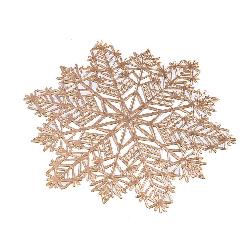 Snowflake PVC Christmas Placemat - Hot Stamping Christmas Table Decoration for Western Restaurants