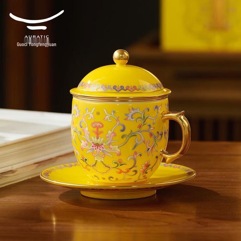 

Yongfengyuan Imperial Yellow Palace Porcelain Lidded Teacup Set