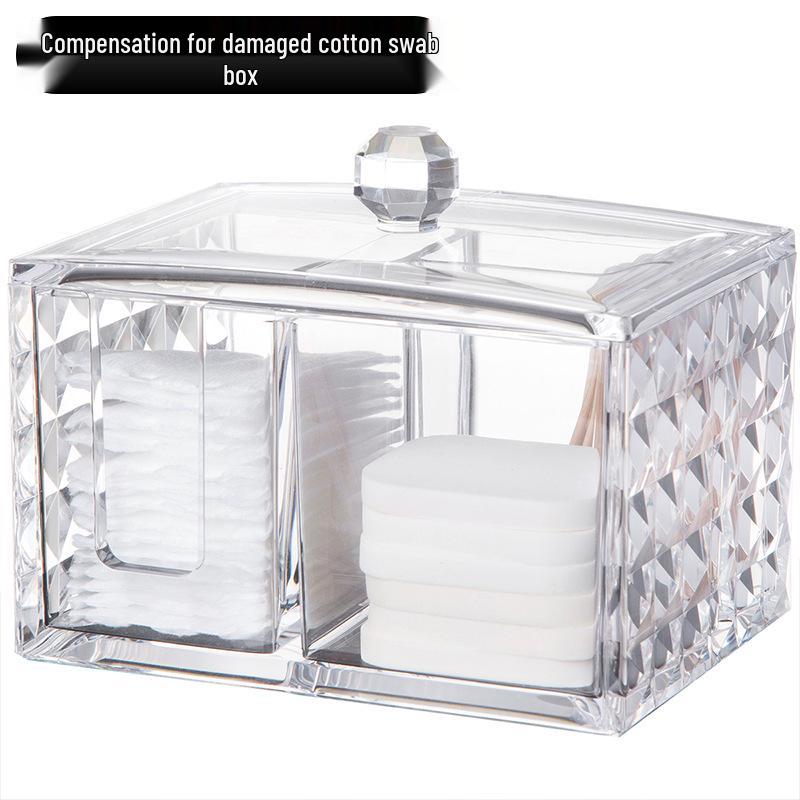Diamond Pattern Acrylic Cosmetic Storage Box - Transparent Desktop Organizer Y-2016 Medium
