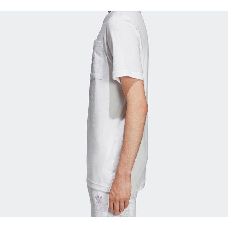 Adidas Originals Trefoil Cashew Print Pocket Short Sleeve T-Shirt Men Tops White DX3657
