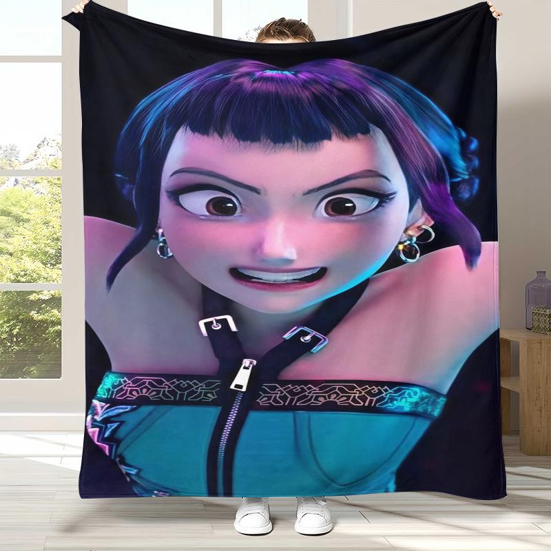 

K-Pop Demon Hunters Golden Saja Boys Flannel Blanket,Ultra Soft Warm Plush Throw for Home Bedroom Bed Sofa Cover Office picnic 75x90cm