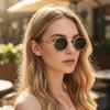Retro Small Frame Punk Hip Hop Round Sunglasses - European & American Street Style for Women