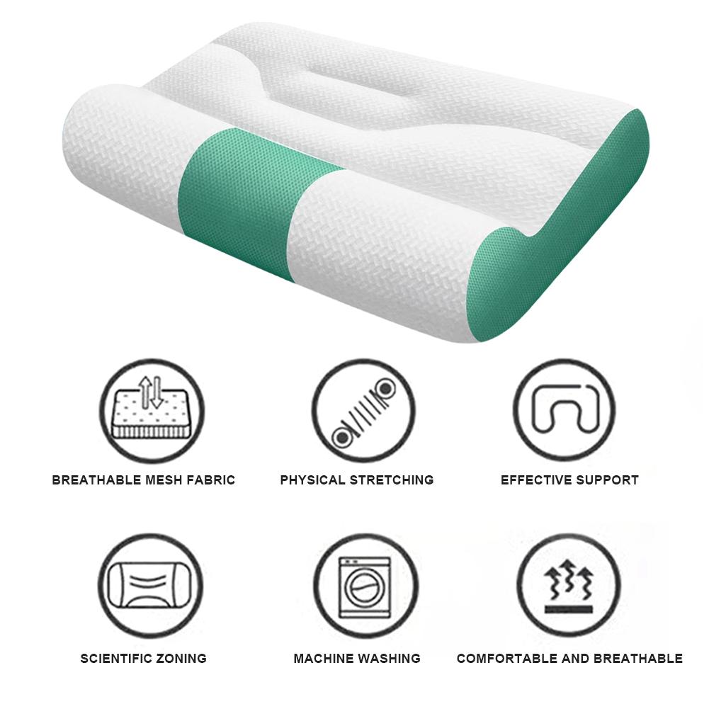 Ergonomic Cervical Pillow Enhancing Sleep Memory Neck Pillow Breathable Memory Foam Neck Massage Bed Pillow for Neck Pain Relief