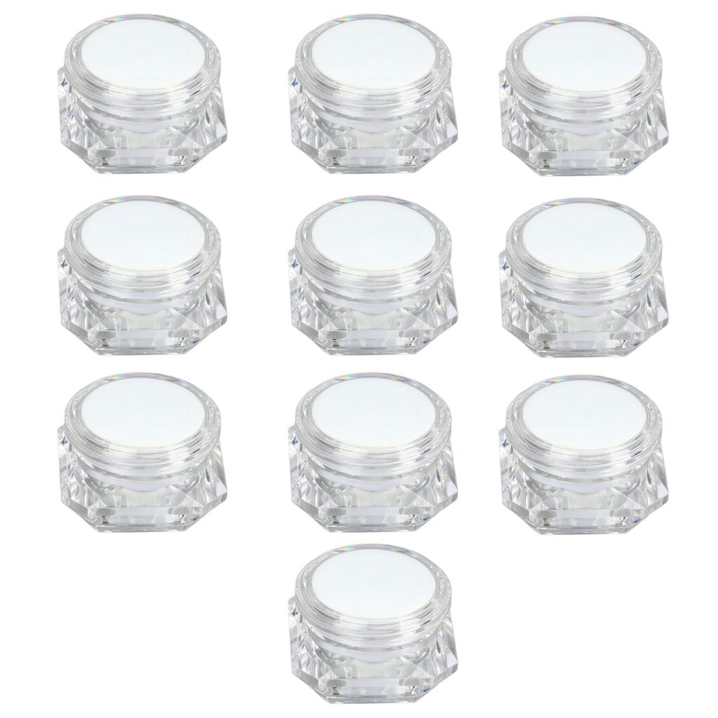 10 PCS Diamond Shape Empty Plastic Jars Pot Reusable Leakproof Cosmetic Containers for Creams Lotions Cosmetics