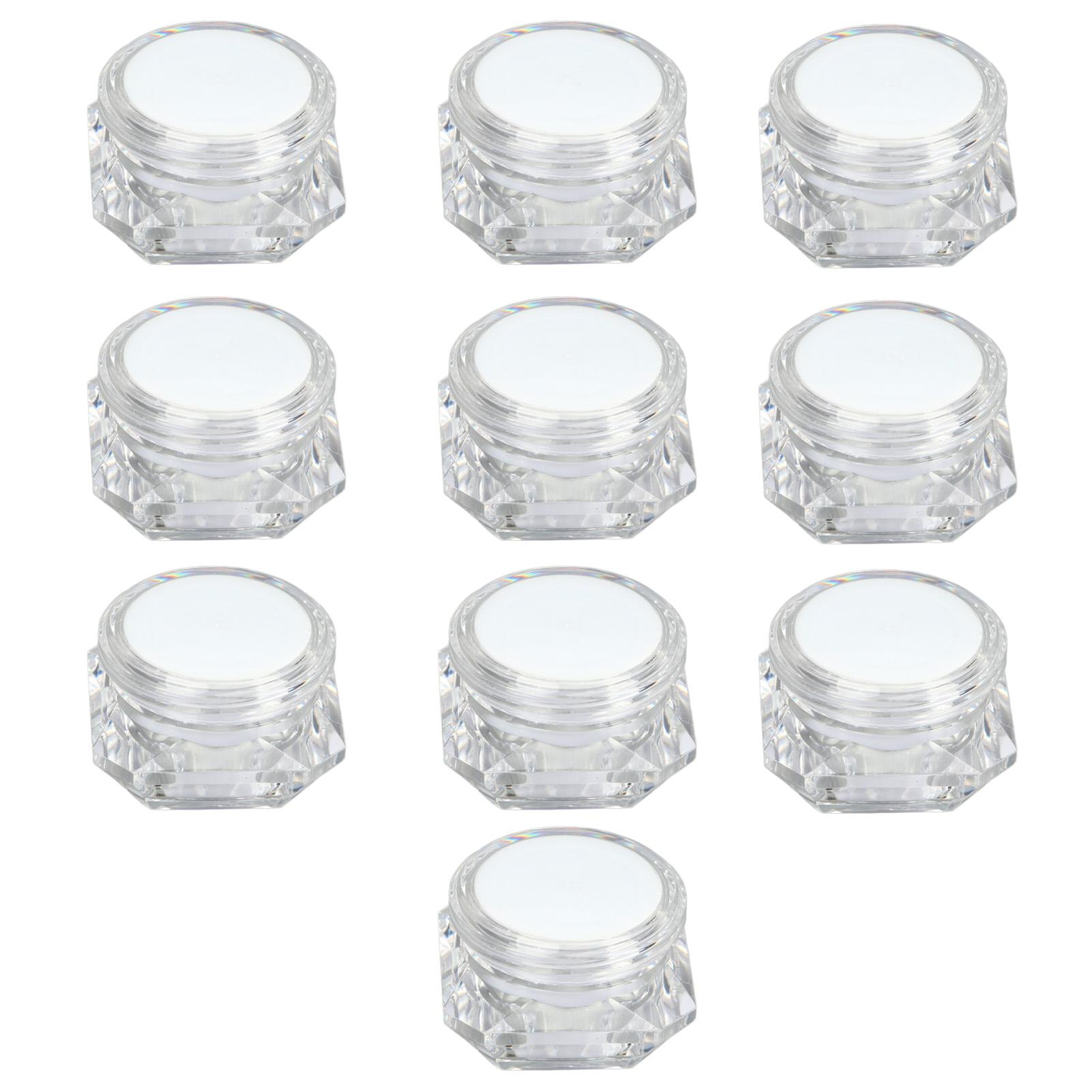 

10 PCS Diamond Shape Empty Plastic Jars Pot Reusable Leakproof Cosmetic Containers for Creams