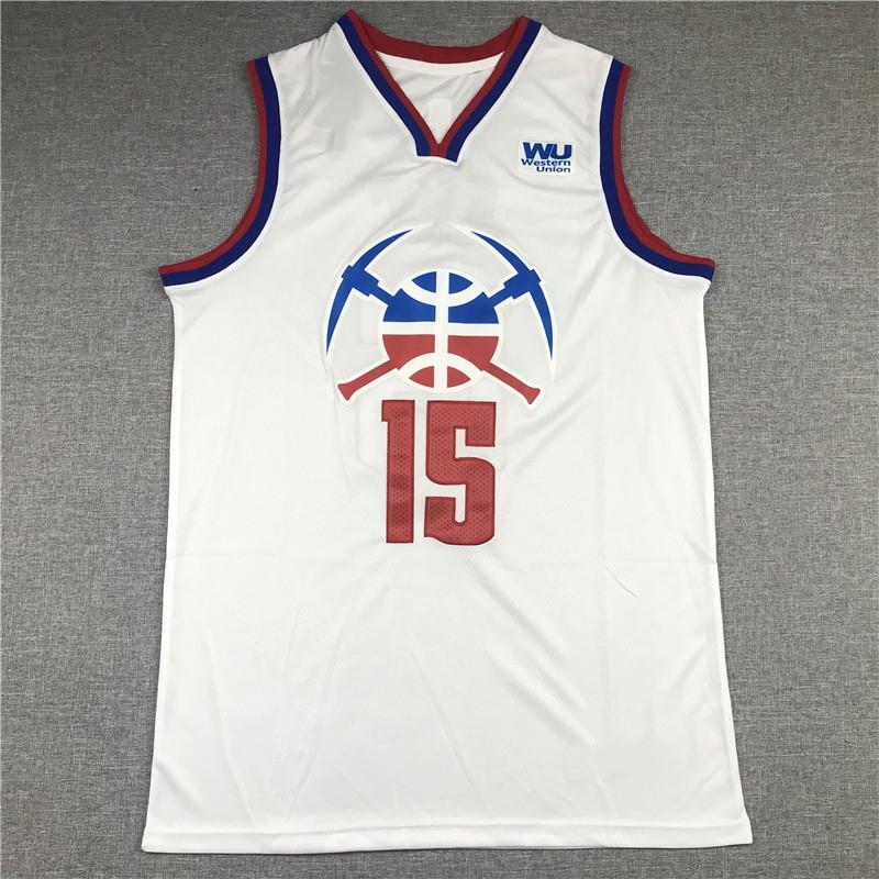 Mens Retro Basketball Jersey Vest With Embroidered Number 55 Jokic 27 Murray Breathable Mesh Cotton Sport Wear