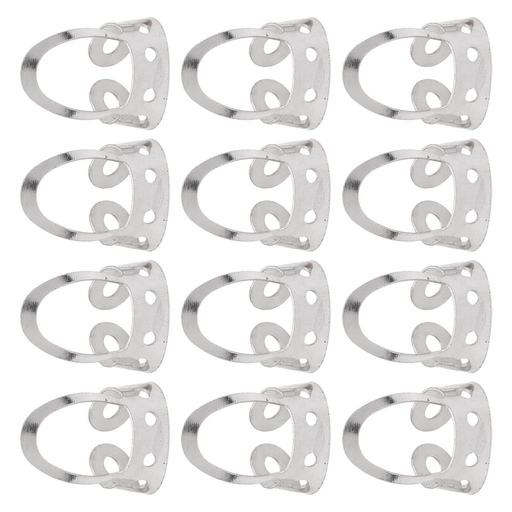 12Pcs Finger Picks Adjustable Stainless Steel Banjo Ukulele Guitar Plucked Strings ToolSilver