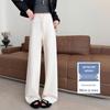 Women's Ice Silk High-Waisted Wide-Leg Pants - Summer 2026, Lightweight, Draped, Loose Fit for Shorter Figures