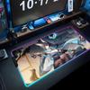 Miyabi Hoshimi Mouse Pad RGB Gaming Mousepad Big LED Pad PC Desk Mat Luminous Mouse Pad Large Keyboard Mats Table Rug With