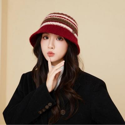 Nuovo Cappello di Lana Autunno e Inverno da Donna Casual a Secchiello Caldo e di Velluto Cappello alla Moda Versatile Nuovo Cappello a Maglia