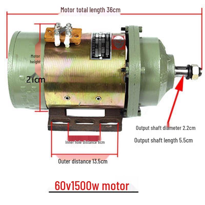 High-Power Pure Copper Brushed Motor for 24V-72V Electric Tricycles