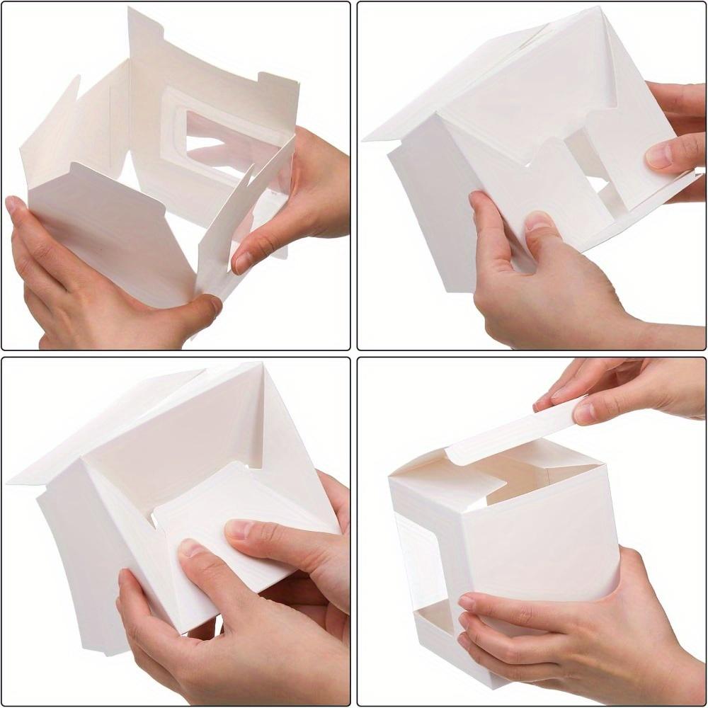 20pcs White Gift Boxes with Clear Window Perfect for Cupcakes Mugs & Wedding Favors Jewelry Making Display & Packaging Supplies