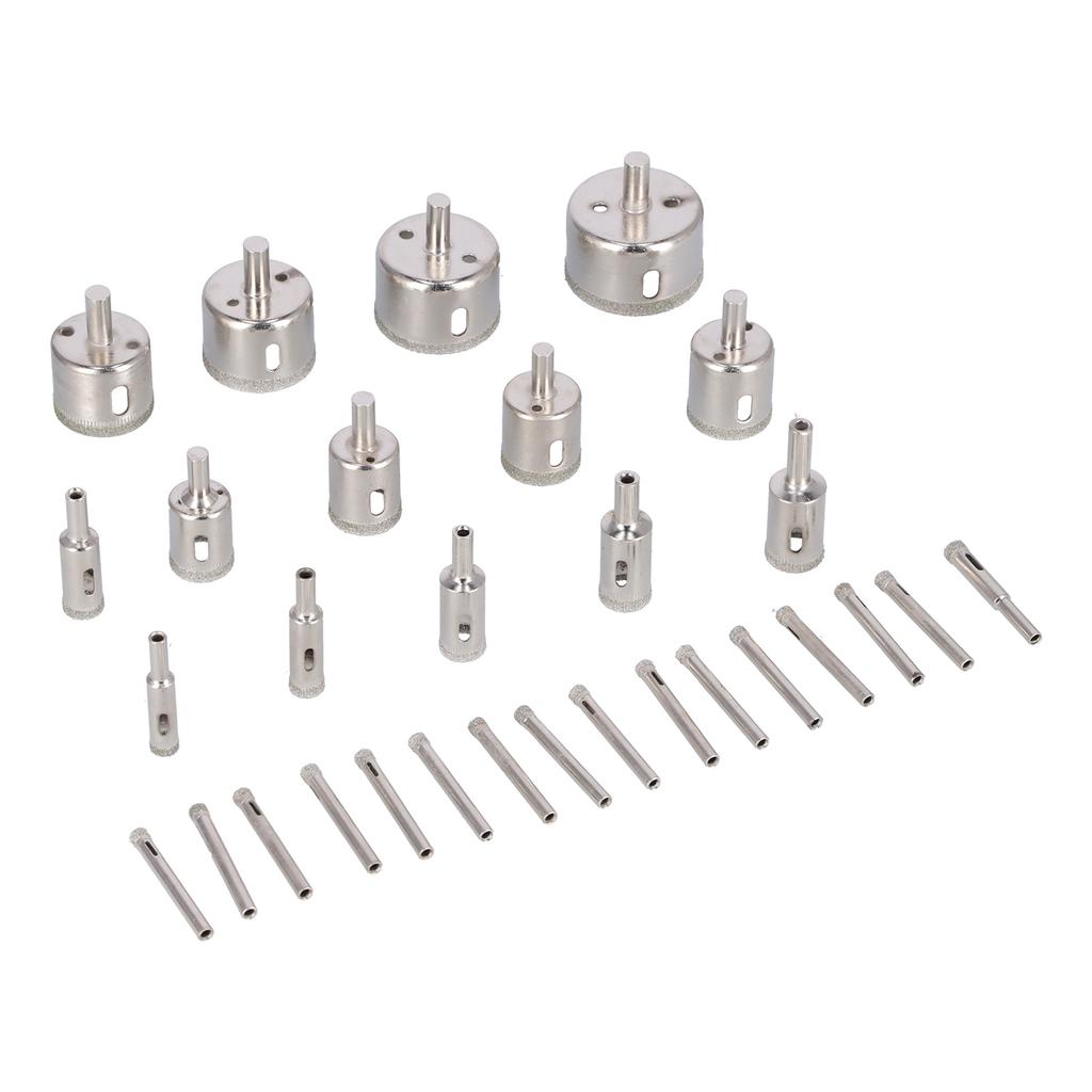 30Pcs/Set Marble Hole Opener Drill Bit Kit for Glass Granite Brick Concrete Pottery Ceramic Tile