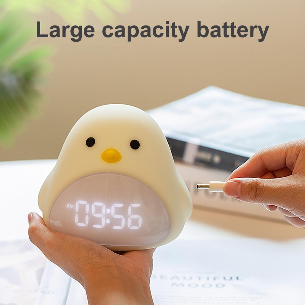 Multifunctional Snooze Function Alarm Clock Touch Sensing Cartoon Bird Digital Alarm Clock Desk Beside Night Light for Children