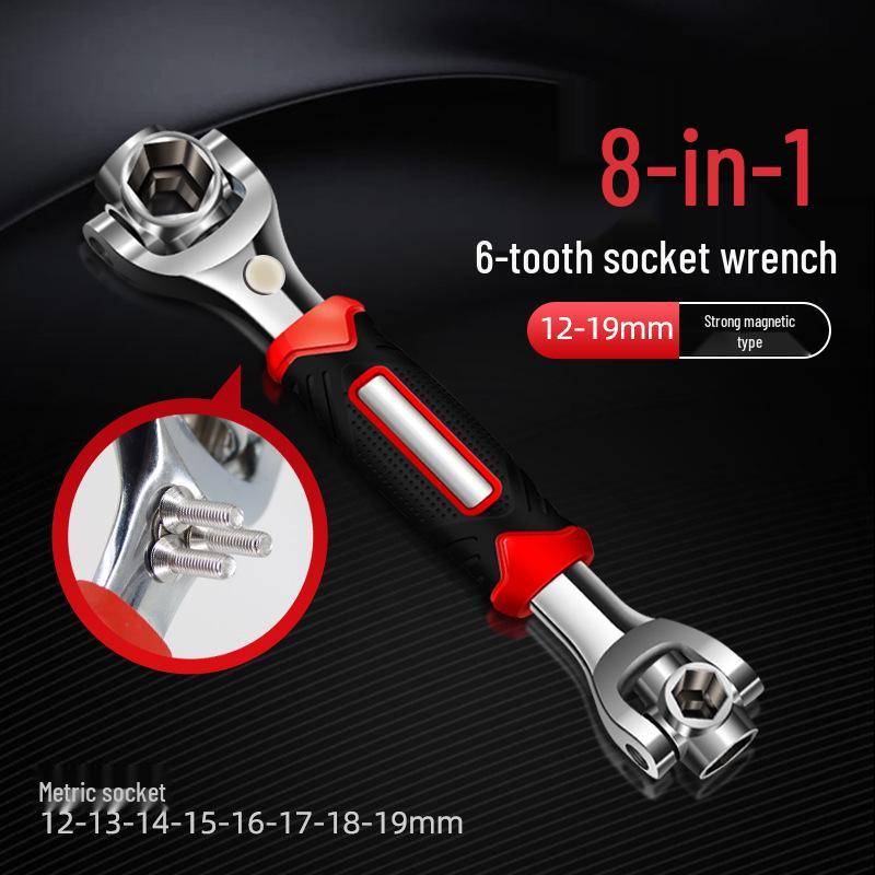 Niemiecki 52-w-1 Wielofunkcyjny Zestaw Kluczy Nasadowych i Uniwersalny Klucz z Obrotową Głowicą 8-w-1