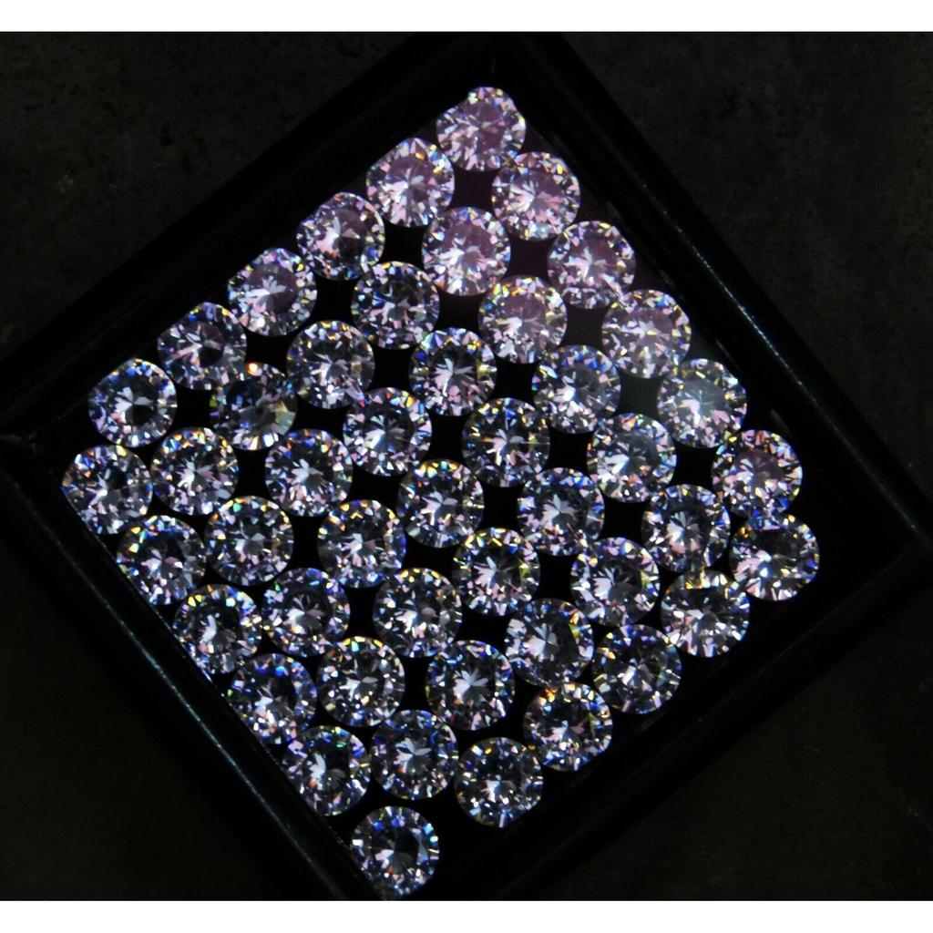 Natural White Sapphire Loose Gemstone 50 pcs Lot Round Cut September Birthstone for Gem Collections
