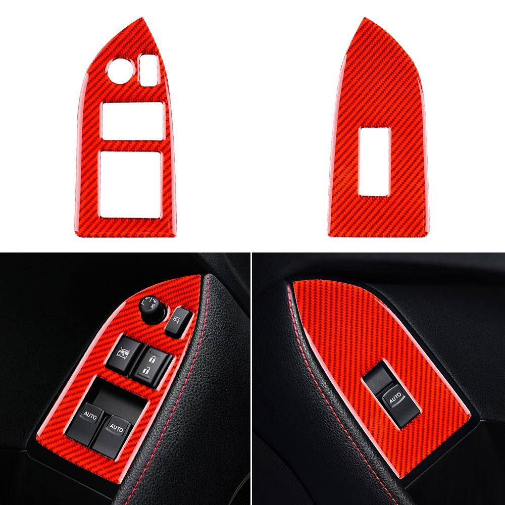 Real Soft Carbon Fiber LHD RHD Sticker for Subaru BRZ  Toyota GT86 2012-2020 Interior Trim Car Window Switch Button Frame Cover