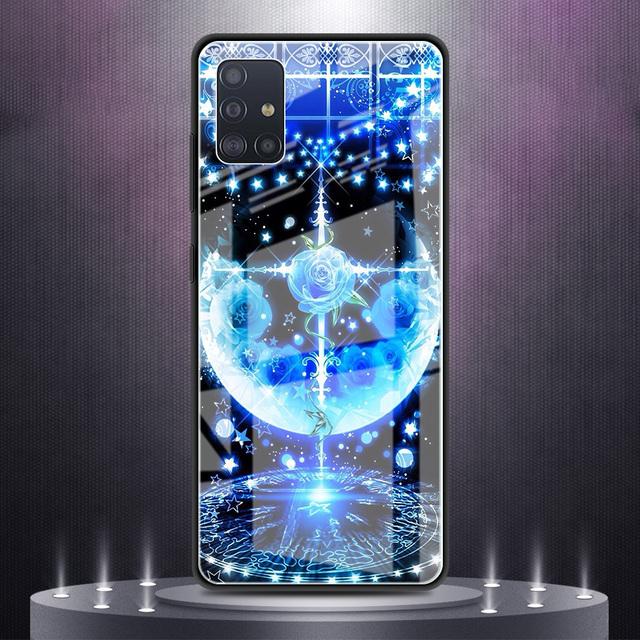 

Стеклянный чехол для телефона Samsung Galaxy A52 A51 A71 A50 A21s A53 A32 A91 A12 A41 A31 A33, закаленный чехол, Модный чехол с изображением Луны Таро for Samsung A41