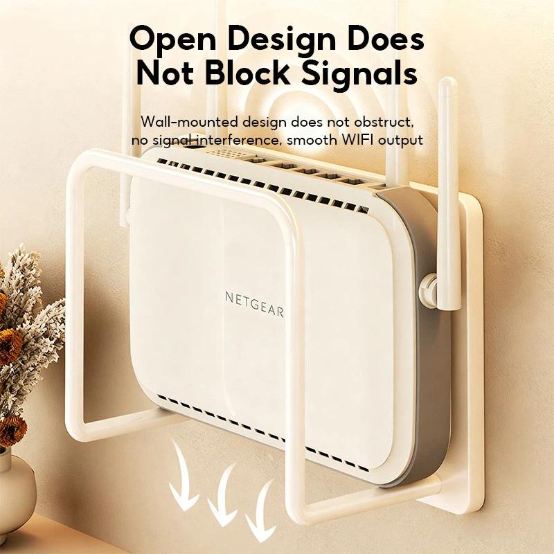 Punch Free Wall Router Bracket Self Adhesive Durable Shelf for WiFi Routers TV Set Top Boxes Living Room Decor