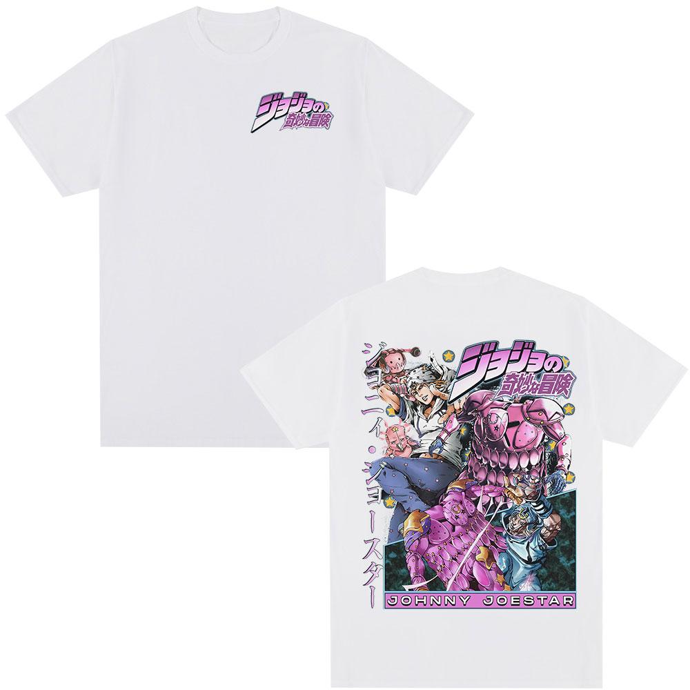 T-shirt Anime JoJo Bizarre Adventure STEEL BALL RUN Johnny Joestar Magliette Manga Uomo Donna Cotone Casual Maniche Corte T-shirt