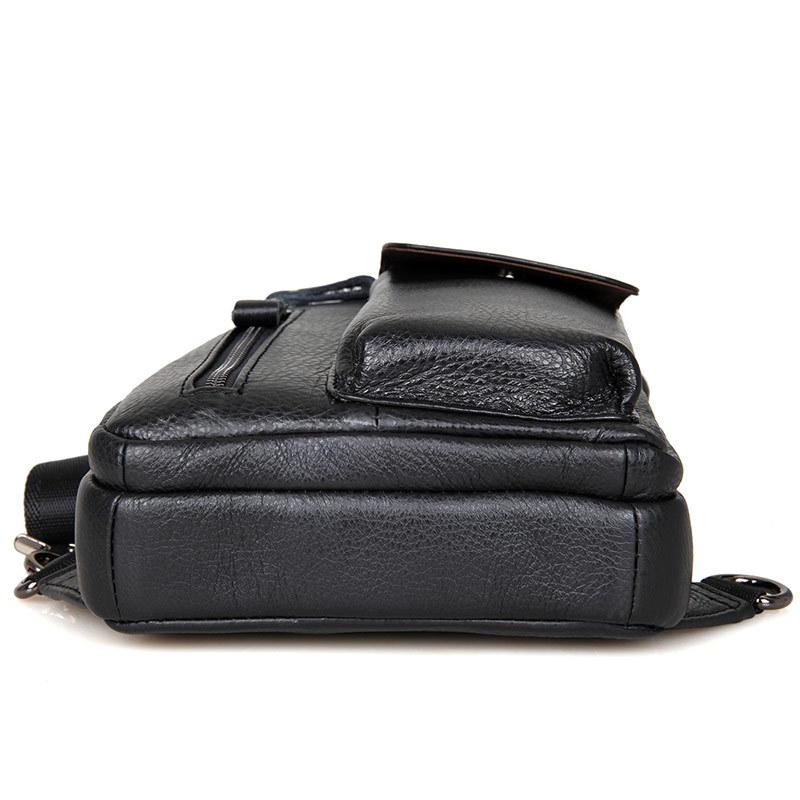 Leather chest backpack waterproof men casual backpack real leather chest bag travel Business bag's chest pack fo men maler