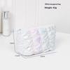 Iridescent Pink Puffy Makeup Bag With Bubble Grid Design Large Capacity For Travel Daily Cosmetic Storage