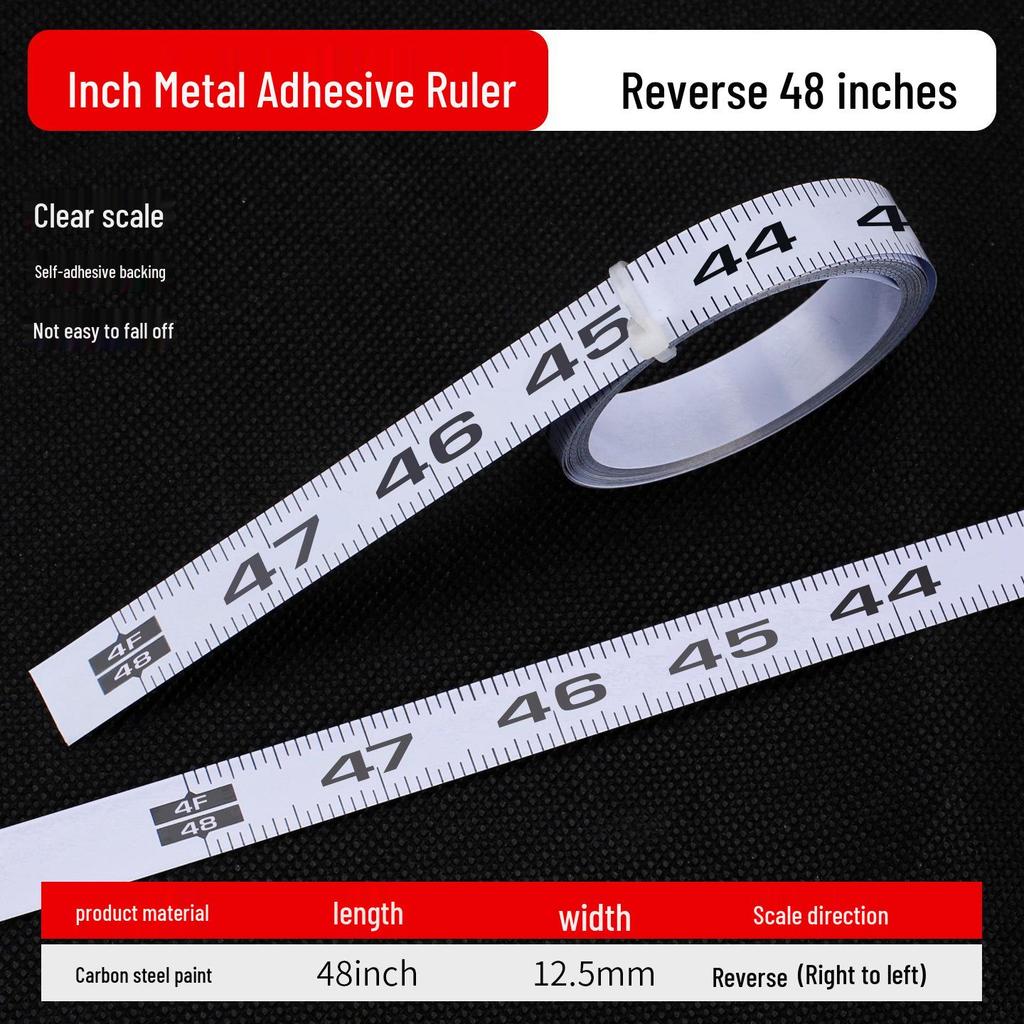 Imperial Self-Adhesive Ruler Strip for Table Saw – Metal, Scaled Sticker with Glue