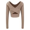 Women's Mesh Cross-Back Long Sleeve Yoga & Fitness Top