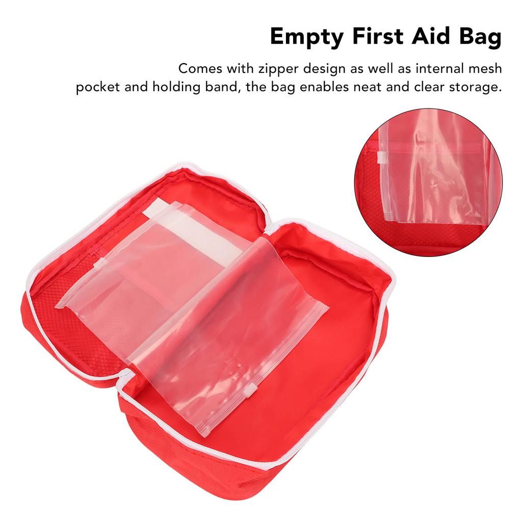 Empty First Aid Bag Waterproof Large Capacity Emergency Medicine Pouch for Outdoor