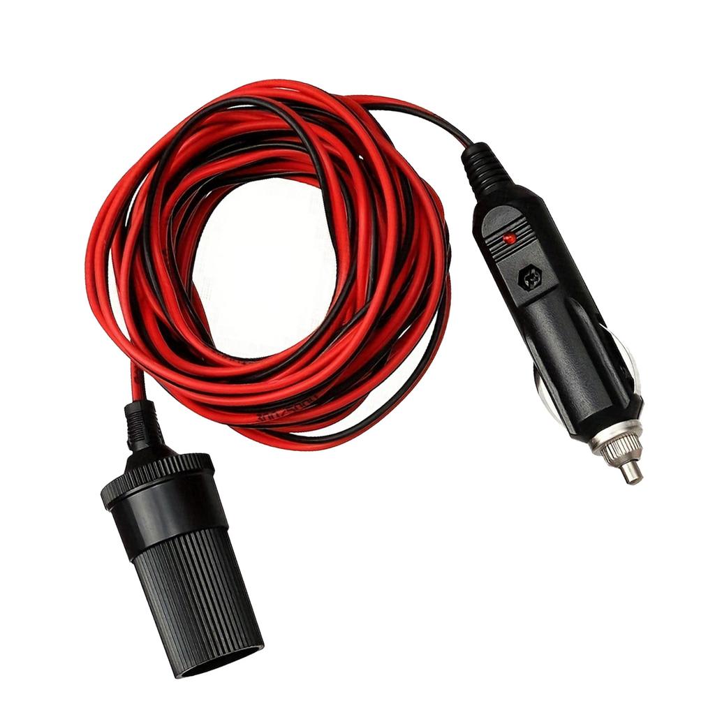 Professional Grade 5 Meter 12V Car Cigarette Lighter Extension Cable, Heavy Duty Power Adapter for RV Truck Camping Use