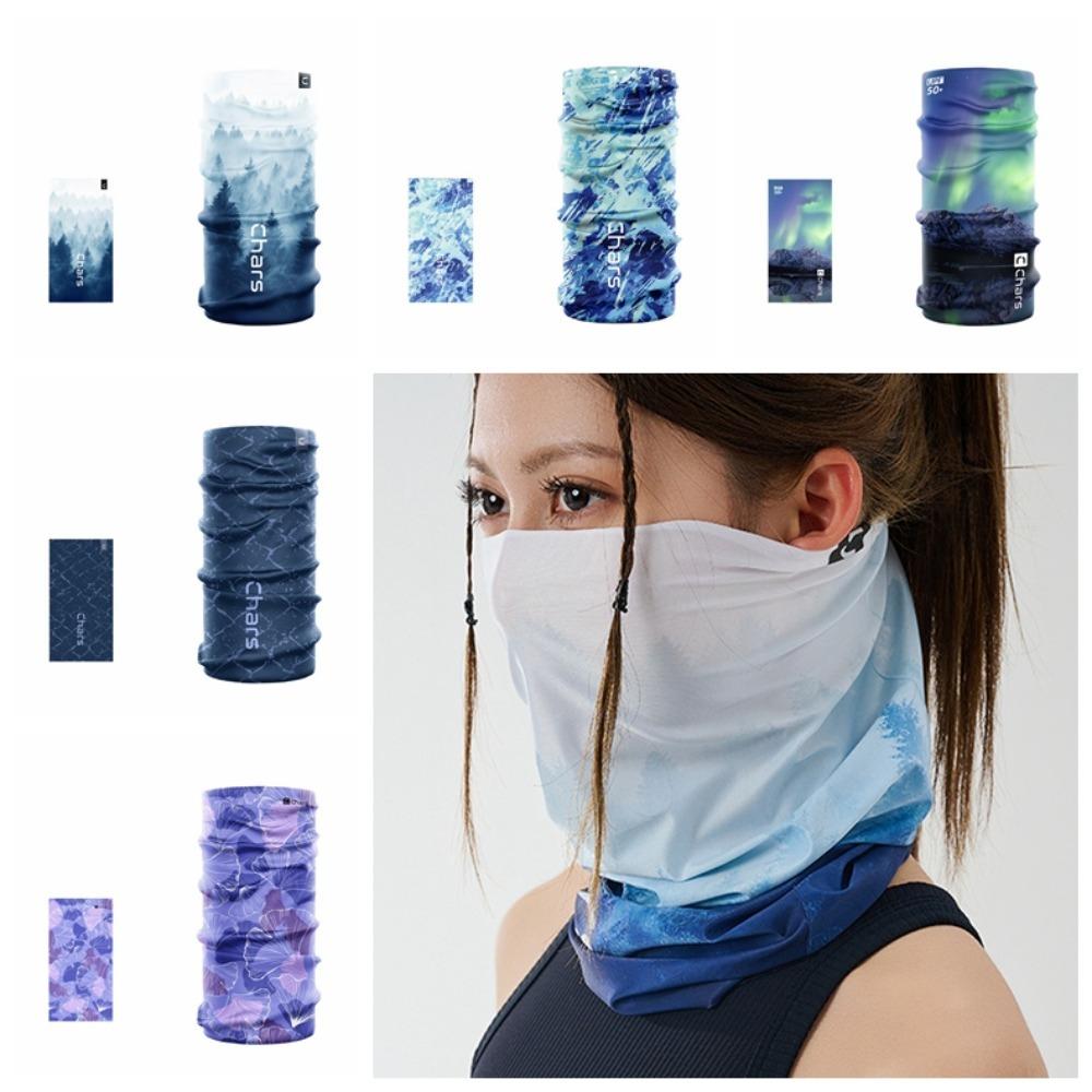 Ice Silk Riding Mask Natural Scene Sun Protection Face Cover Sunscreen Face Mask  Riding