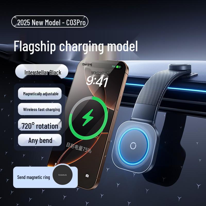 Baseus C03Pro 15W Magnetic Wireless Car Charger & Phone Holder