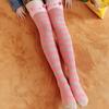 Striped Over-knee High Socks Bear Coral Fleece Stockings Cute Calf Snow Scoks Kids