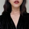 Korean Fashion Star and Moon Clavicle Necklace, Women's 18K Rose Gold-Plated Titanium Steel.