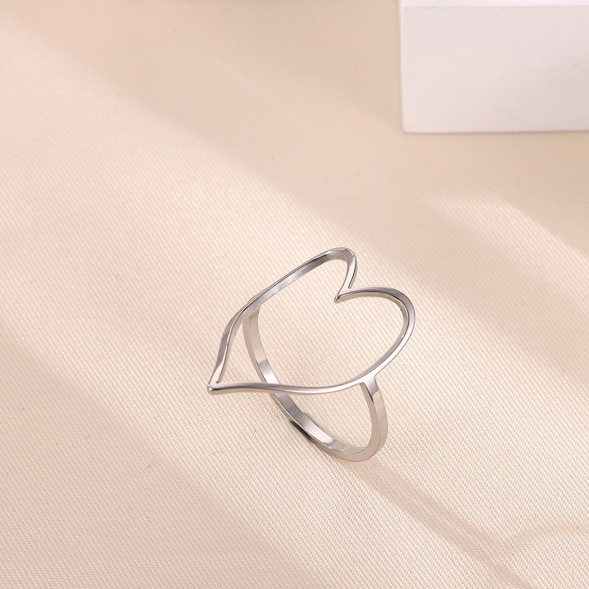 

Geometric Gold Color Hollow Anillos For Women Heart Irregular Ring Gold Color Stainless Steel Minimalist Jewelry Party New Gift