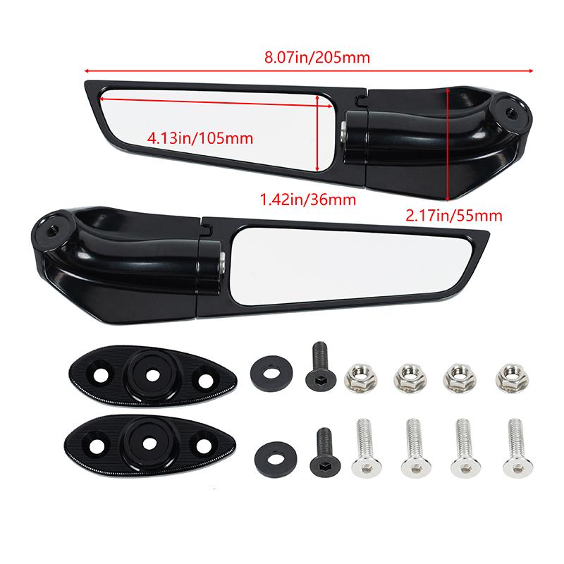 2PCS Motorcycle Mirrors Modified Wind Wing Adjustable Rotating Rearview Mirror For YAMAHA R6 1999-2011