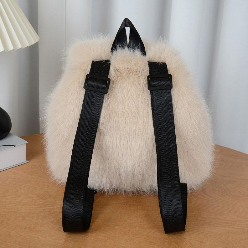 Small Backpack for Women 2026 Autumn and Winter Plush Backpack Women's Premium Imitation Fox Hair Backpack