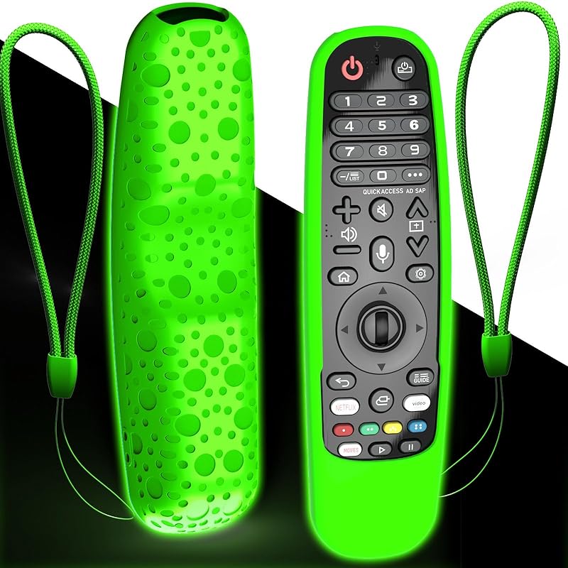 Case Cover for LG Remote MR20GA MR19BA MR18BA MR650A MR600, Silicone Skin Sleeve for LG Smart TV Magic Remote Control with Lanyard Glow in The Dark