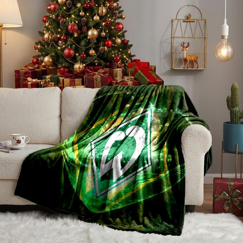 Green Werder Symbol Blanket Lightweight Ideal Bedding Blanket Perfect for Travel, Camping, Living Rooms, Offices, Sofas, Fan Christmas Gift