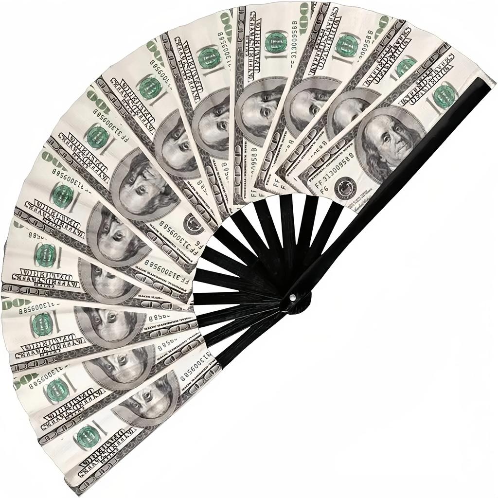 Dollar Bill Print Folding Fan, Creative Gift Fan, Portable Folding Fan, Fun Decorative  Summer Cooling Accessory