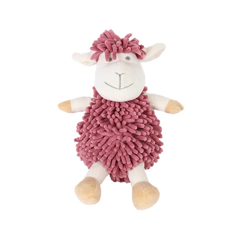 Cartoon Lamb Chenille Plush Toy & Absorbent Hand Towel