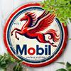 Vintage Mobil Pegasus Metal Tin Sign Retro Wall Decor 8x8 Inch