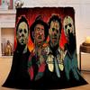 1PC Halloween Horror Night Flannel Blanket Gift, Suitable for Both Men And Women, Soft Ideal for Beds And Sofa, Birthday Or Christmas Gift